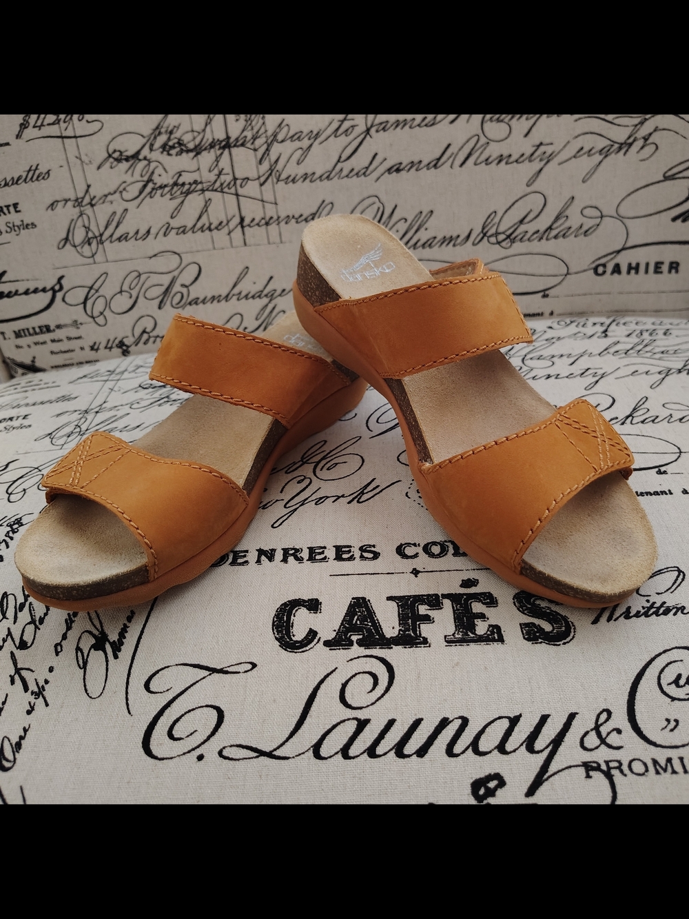 Dansko Women's Maddy Leather Nubuck Orange Sandals, Size EU 36, US 5.5-6